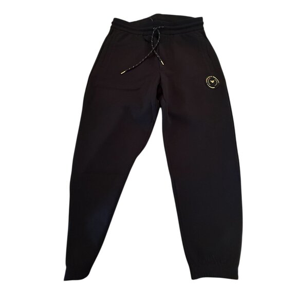 Emporio Armani Mens Black Cotton Blend Sweatpants trousers, with logo patch - Picture 3 of 7